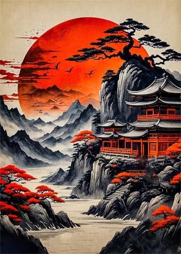 Puzzle 300 Teile,Puzzles Für Erwachsene,Herausforderndes Rätsel,Pädagogisches Spiel Puzzlespiele für Die Ganze Familie,Dekoration Geschenke - Ink Landscape Loft von Yoonqun
