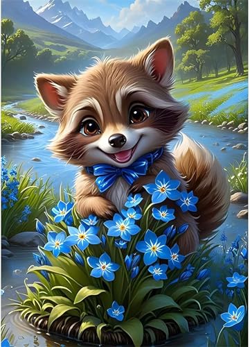 Puzzle 300 Teile,Puzzles für Erwachsene,Herausforderndes Rätsel,Pädagogisches Spiel Puzzlespiele für Die Ganze Familie,Dekoration Geschenke - Blaue Blumen Waschbär Puzzle 300 Teile,Puzzles für Erwachsene,Herausforderndes Rätsel,Pädagogisches Spiel Puzzlespiele für Die Ganze Familie,Dekoration Geschenke - Blaue Blumen Waschbär von Yoonqun