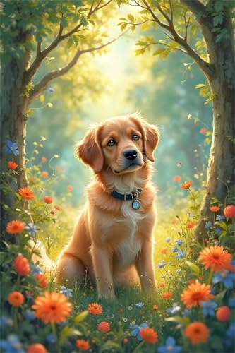 Puzzle 300 Teile,Puzzles für Erwachsene,Herausforderndes Rätsel,Pädagogisches Spiel Puzzlespiele für Die Ganze Familie,Dekoration Geschenke - Golden Retriever von Yoonqun