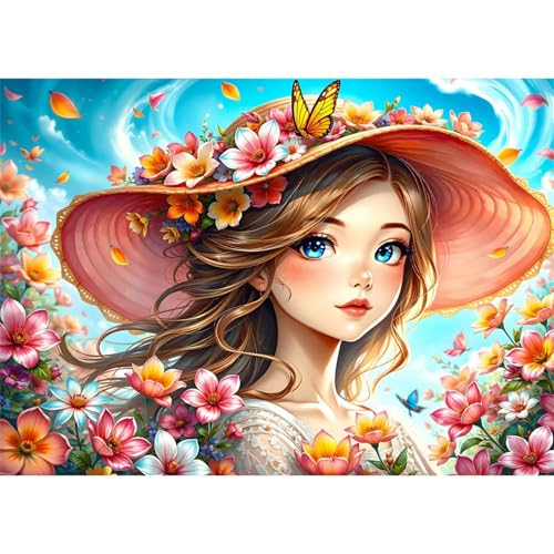 Puzzle 500 Teile,Puzzles Für Erwachsene,Herausforderndes Rätsel,Pädagogisches Spiel Puzzlespiele für Die Ganze Familie,Dekoration Geschenke - Blumenhut Mädchen Puzzle 500 Teile,Puzzles Für Erwachsene,Herausforderndes Rätsel,Pädagogisches Spiel Puzzlespiele für Die Ganze Familie,Dekoration Geschenke - Blumenhut Mädchen von Yoonqun