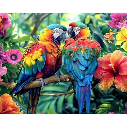 Puzzle 500 Teile,Puzzles für Erwachsene,Herausforderndes Rätsel,Pädagogisches Spiel Puzzlespiele für Die Ganze Familie,Dekoration Geschenke - Dschungelpapageien von Yoonqun