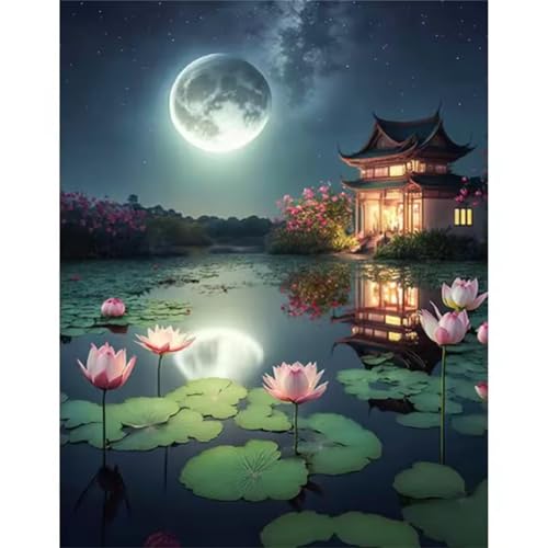 Puzzle 500 Teile,Puzzles für Erwachsene,Herausforderndes Rätsel,Pädagogisches Spiel Puzzlespiele für Die Ganze Familie,Dekoration Geschenke - Mondlicht-Lotuslandschaft Puzzle 500 Teile,Puzzles für Erwachsene,Herausforderndes Rätsel,Pädagogisches Spiel Puzzlespiele für Die Ganze Familie,Dekoration Geschenke - Mondlicht-Lotuslandschaft von Yoonqun