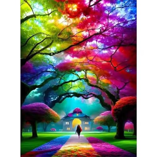 Puzzle 500 Teile,Puzzles für Erwachsene,Herausforderndes Rätsel,Pädagogisches Spiel Puzzlespiele für Die Ganze Familie,Dekoration Geschenke - Regenbogenhain von Yoonqun