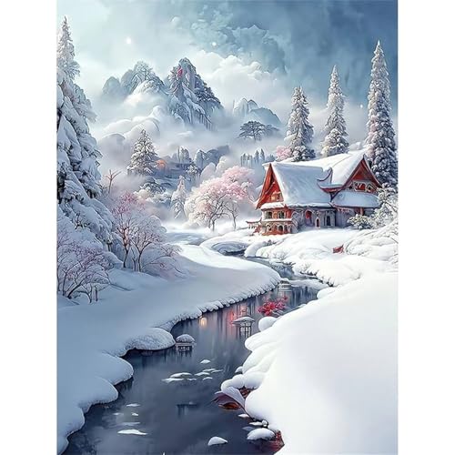 Puzzle 500 Teile,Puzzles für Erwachsene,Herausforderndes Rätsel,Pädagogisches Spiel Puzzlespiele für Die Ganze Familie,Dekoration Geschenke - Schneehütte von Yoonqun