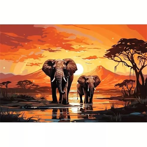Puzzle 500 Teile,Puzzles für Erwachsene,Herausforderndes Rätsel,Pädagogisches Spiel Puzzlespiele für Die Ganze Familie,Dekoration Geschenke - Sonnenuntergang See Elefanten Puzzle 500 Teile,Puzzles für Erwachsene,Herausforderndes Rätsel,Pädagogisches Spiel Puzzlespiele für Die Ganze Familie,Dekoration Geschenke - Sonnenuntergang See Elefanten von Yoonqun