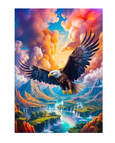Puzzle 60 Teile,Puzzles Für Erwachsene,Herausforderndes Rätsel,Pädagogisches Spiel Puzzlespiele für Die Ganze Familie,Dekoration Geschenke - Malerischer Wolkenadler von Yoonqun