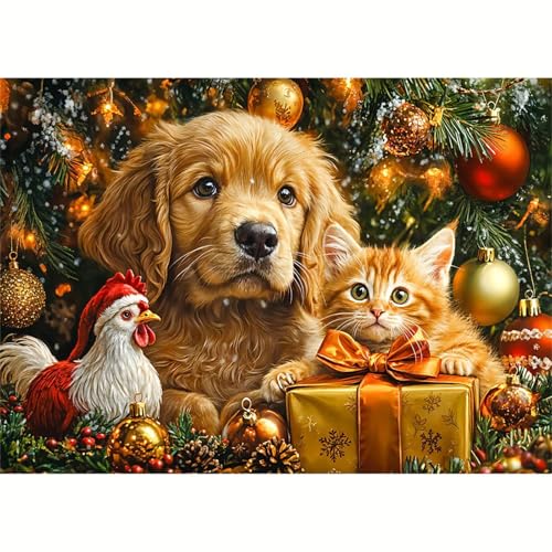 Puzzle 60 Teile,Puzzles Für Erwachsene,Herausforderndes Rätsel,Pädagogisches Spiel Puzzlespiele für Die Ganze Familie,Dekoration Geschenke - Weihnachten Hund Katze Puzzle 60 Teile,Puzzles Für Erwachsene,Herausforderndes Rätsel,Pädagogisches Spiel Puzzlespiele für Die Ganze Familie,Dekoration Geschenke - Weihnachten Hund Katze von Yoonqun