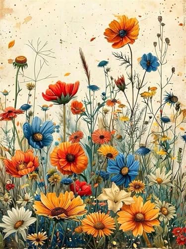 Puzzle 60 Teile,Puzzles Für Erwachsene,Herausforderndes Rätsel,Pädagogisches Spiel Puzzlespiele für Die Ganze Familie,Dekoration Geschenke - Wildblumen von Yoonqun