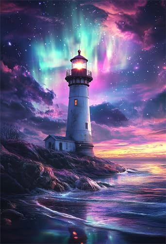 Puzzle 700 Teile,Puzzles Für Erwachsene,Herausforderndes Rätsel,Pädagogisches Spiel Puzzlespiele für Die Ganze Familie,Dekoration Geschenke - Aurora Leuchtturm Meer von Yoonqun