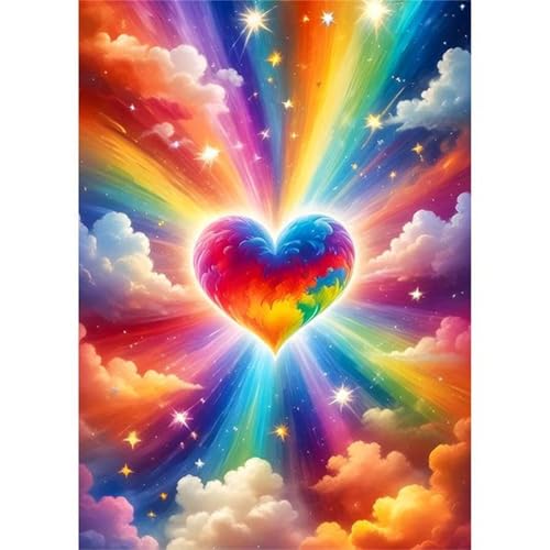 Puzzle 700 Teile,Puzzles Für Erwachsene,Herausforderndes Rätsel,Pädagogisches Spiel Puzzlespiele für Die Ganze Familie,Dekoration Geschenke - Regenbogenherz von Yoonqun