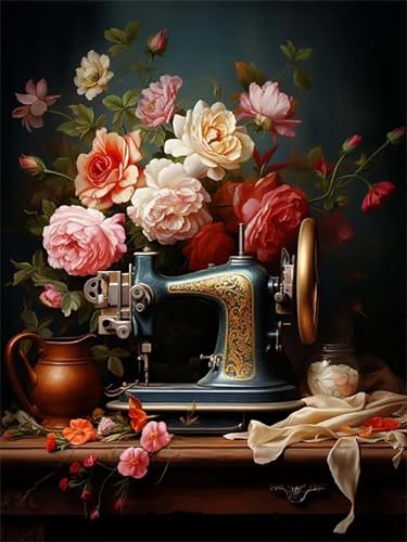 Puzzle 700 Teile,Puzzles für Erwachsene,Herausforderndes Rätsel,Pädagogisches Spiel Puzzlespiele für Die Ganze Familie,Dekoration Geschenke - Blumennähmaschine von Yoonqun