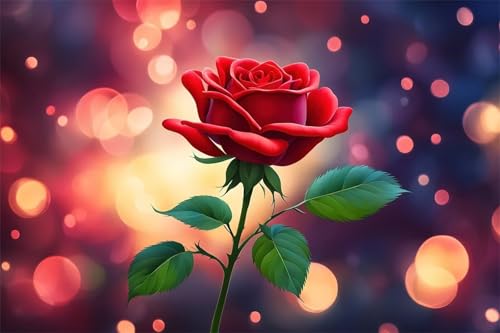 Puzzle 700 Teile,Puzzles für Erwachsene,Herausforderndes Rätsel,Pädagogisches Spiel Puzzlespiele für Die Ganze Familie,Dekoration Geschenke - Fantasie Rote Rose von Yoonqun