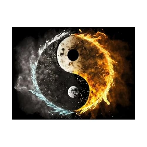 Puzzle 700 Teile,Puzzles für Erwachsene,Herausforderndes Rätsel,Pädagogisches Spiel Puzzlespiele für Die Ganze Familie,Dekoration Geschenke - Yin-Yang-Flammen von Yoonqun