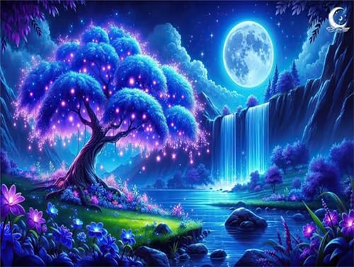 Puzzle 90 Teile,Puzzles Für Erwachsene,Herausforderndes Rätsel,Pädagogisches Spiel Puzzlespiele für Die Ganze Familie,Dekoration Geschenke - Mondlicht Wasserfall Baum Puzzle 90 Teile,Puzzles Für Erwachsene,Herausforderndes Rätsel,Pädagogisches Spiel Puzzlespiele für Die Ganze Familie,Dekoration Geschenke - Mondlicht Wasserfall Baum von Yoonqun