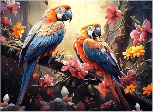 Puzzle 90 Teile,Puzzles Für Erwachsene,Herausforderndes Rätsel,Pädagogisches Spiel Puzzlespiele für Die Ganze Familie,Dekoration Geschenke - Papageienblume von Yoonqun