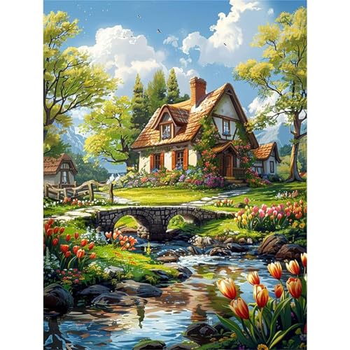 Puzzles 1000 Teile, Blick auf das Landhaus Puzzle für Erwachsene,75x50cm Puzzle Lernspiel Herausforderung Spielzeug 1000 Teile Puzzles für Erwachsene Kinder von Yoonqun