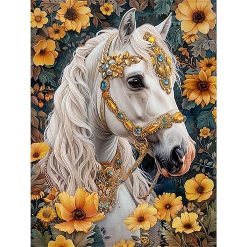 Puzzles 1000 Teile, Blumenpferd Puzzle für Erwachsene,75x50cm Puzzle Lernspiel Herausforderung Spielzeug 1000 Teile Puzzles für Erwachsene Kinder von Yoonqun