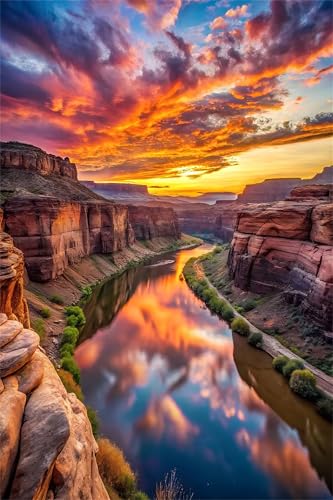 Puzzles 1000 Teile, Canyon-Fluss Puzzle für Erwachsene,78x53cm Puzzle Lernspiel Herausforderung Spielzeug 1000 Teile Puzzles für Erwachsene Kinder von Yoonqun