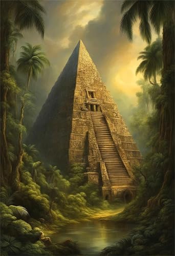 Puzzles 1000 Teile, Dschungelpyramiden Puzzle für Erwachsene,75x50cm Puzzle Lernspiel Herausforderung Spielzeug 1000 Teile Puzzles für Erwachsene Kinder von Yoonqun