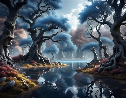 Puzzles 1000 Teile, Fantasy Wald Fluss Puzzle für Erwachsene,75x50cm Puzzle Lernspiel Herausforderung Spielzeug 1000 Teile Puzzles für Erwachsene Kinder von Yoonqun