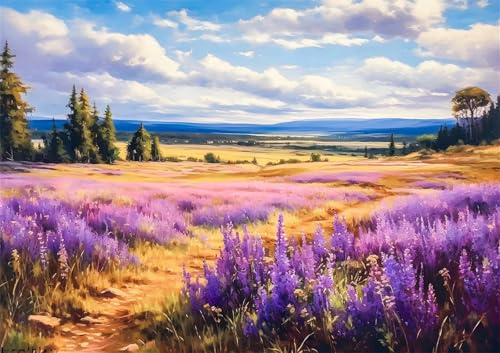 Puzzles 1000 Teile, Feldlavendel Puzzle für Erwachsene,75x50cm Puzzle Lernspiel Herausforderung Spielzeug 1000 Teile Puzzles für Erwachsene Kinder von Yoonqun