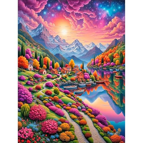 Puzzles 1000 Teile, Landschaft am Seeufer Puzzle für Erwachsene,75x50cm Puzzle Lernspiel Herausforderung Spielzeug 1000 Teile Puzzles für Erwachsene Kinder von Yoonqun
