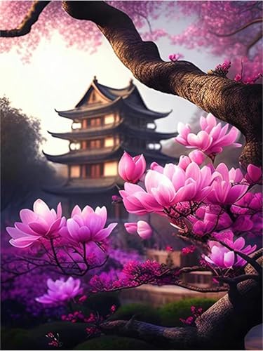 Puzzles 1000 Teile, Lila Magnolien Puzzle für Erwachsene,78x53cm Puzzle Lernspiel Herausforderung Spielzeug 1000 Teile Puzzles für Erwachsene Kinder von Yoonqun