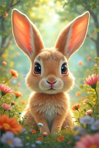 Puzzles 1000 Teile, Süßes Häschen Puzzle für Erwachsene,78x53cm Puzzle Lernspiel Herausforderung Spielzeug 1000 Teile Puzzles für Erwachsene Kinder von Yoonqun