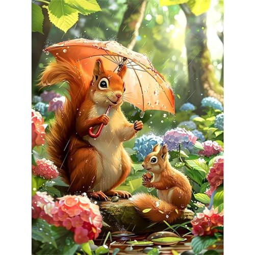 Puzzles 1000 Teile, Wald Blumen Eichhörnchen Puzzle für Erwachsene,75x50cm Puzzle Lernspiel Herausforderung Spielzeug 1000 Teile Puzzles für Erwachsene Kinder von Yoonqun