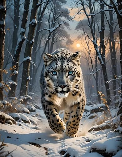 Puzzles 1000 Teile, Winterleopard Puzzle für Erwachsene,78x53cm Puzzle Lernspiel Herausforderung Spielzeug 1000 Teile Puzzles für Erwachsene Kinder von Yoonqun