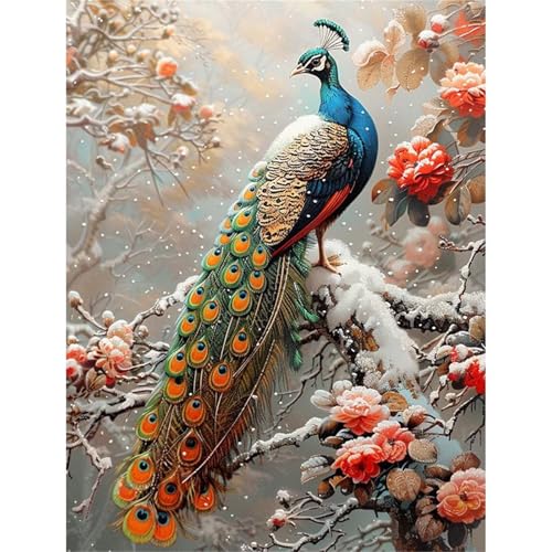 Puzzles 1000 Teile, Winterpfau Puzzle für Erwachsene,75x50cm Puzzle Lernspiel Herausforderung Spielzeug 1000 Teile Puzzles für Erwachsene Kinder von Yoonqun