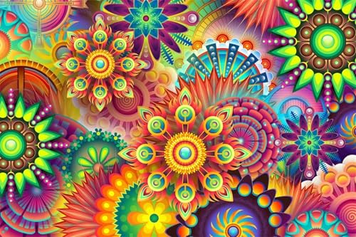 Puzzles 120 Teile, Bunte Mandalas Puzzle für Erwachsene,25x20cm Puzzle Lernspiel Herausforderung Spielzeug 120 Teile Puzzles für Erwachsene Kinder von Yoonqun