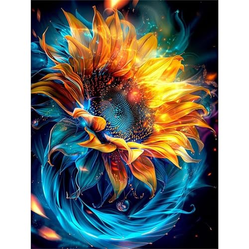 Puzzles 120 Teile, Flammen-Sonnenblume Puzzle für Erwachsene,25x20cm Puzzle Lernspiel Herausforderung Spielzeug 120 Teile Puzzles für Erwachsene Kinder von Yoonqun