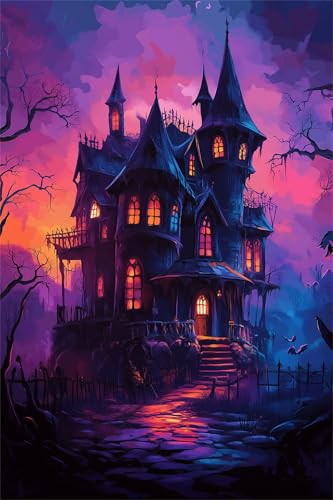 Puzzles 120 Teile, Halloween-Schloss Puzzle für Erwachsene,28x23cm Puzzle Lernspiel Herausforderung Spielzeug 120 Teile Puzzles für Erwachsene Kinder von Yoonqun