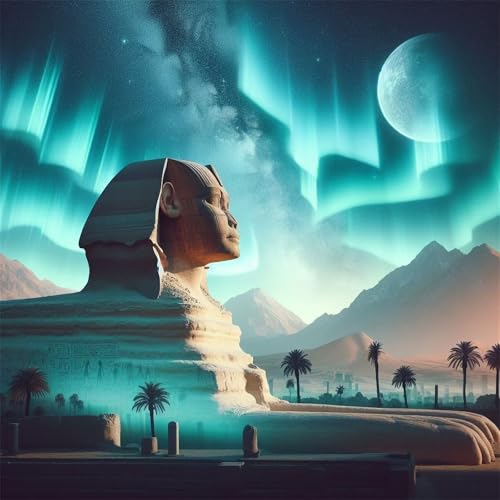Puzzles 120 Teile, Puzzle Für Erwachsene, 20x20 cm Puzzle Lernspiel Herausforderung Spielzeug 120 Teile Ägyptische Sphinx-Landschaft Puzzles für Erwachsene von Yoonqun
