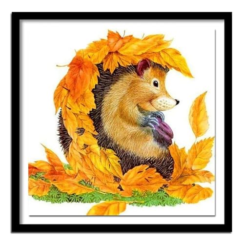 Puzzles 120 Teile, Puzzle Für Erwachsene, 20x20 cm Puzzle Lernspiel Herausforderung Spielzeug 120 Teile Gelbe Blätter Igel Puzzles für Erwachsene von Yoonqun