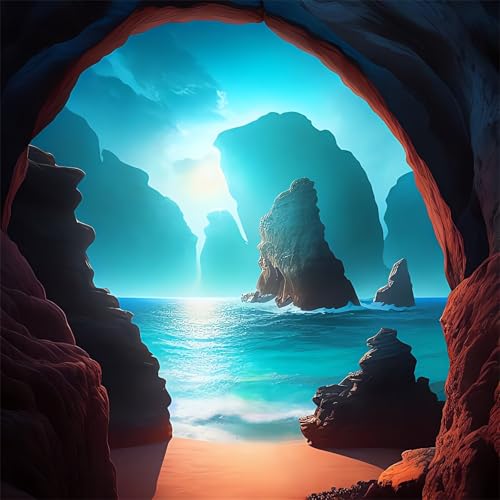 Puzzles 120 Teile, Puzzle Für Erwachsene, 20x20 cm Puzzle Lernspiel Herausforderung Spielzeug 120 Teile Höhle Meer Landschaft Puzzles für Erwachsene von Yoonqun