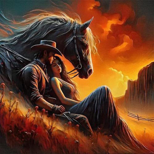 Puzzles 120 Teile, Puzzle Für Erwachsene, 20x20 cm Puzzle Lernspiel Herausforderung Spielzeug 120 Teile Landschaft Pferd Paar Puzzles für Erwachsene von Yoonqun