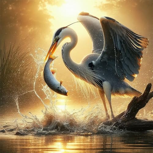 Puzzles 120 Teile, Puzzle Für Erwachsene, 20x20 cm Puzzle Lernspiel Herausforderung Spielzeug 120 Teile Reiher Vögel Landschaft Puzzles für Erwachsene von Yoonqun