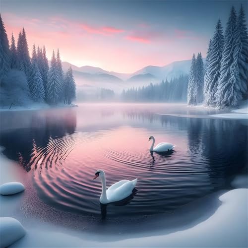 Puzzles 120 Teile, Puzzle Für Erwachsene, 20x20 cm Puzzle Lernspiel Herausforderung Spielzeug 120 Teile Wintersee Schwäne Puzzles für Erwachsene von Yoonqun