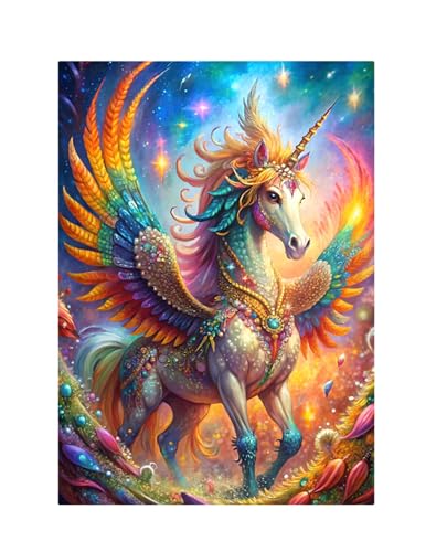Puzzles 120 Teile, Puzzle Für Erwachsene,25x20 cm Puzzle Lernspiel Herausforderung Spielzeug 120 Fantasy Engel Einhorn Puzzles für Erwachsene von Yoonqun