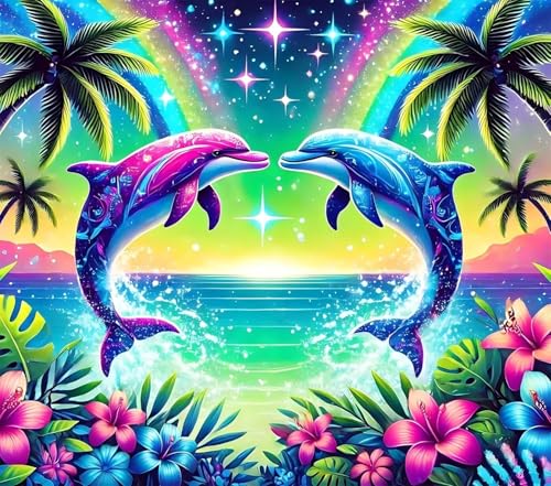 Puzzles 120 Teile, Puzzle Für Erwachsene,25x20 cm Puzzle Lernspiel Herausforderung Spielzeug 120 Farbenfrohe Delfine Puzzles für Erwachsene von Yoonqun
