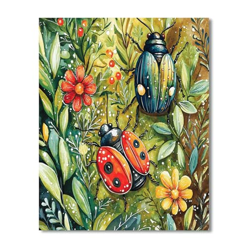 Puzzles 120 Teile, Puzzle Für Erwachsene,25x20 cm Puzzle Lernspiel Herausforderung Spielzeug 120 Marienkäferblumen Puzzles für Erwachsene von Yoonqun