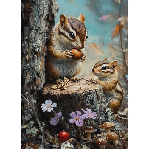 Puzzles 120 Teile, Puzzle Für Erwachsene,25x20 cm Puzzle Lernspiel Herausforderung Spielzeug 120 Waldhörnchen Puzzles für Erwachsene von Yoonqun