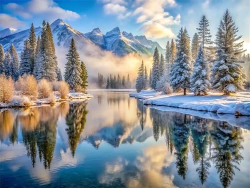 Puzzles 1200 Teile, Flüsse in den Snowy Mountains Puzzle für Erwachsene,78x53cm Puzzle Lernspiel Herausforderung Spielzeug 1200 Teile Puzzles für Erwachsene Kinder von Yoonqun