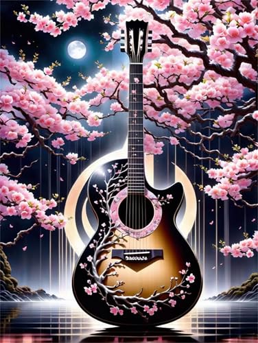 Puzzles 1200 Teile, Puzzle Für Erwachsene,75x50 cm Puzzle Lernspiel Herausforderung Spielzeug 1200 Blumen-Mondschein-Gitarre Puzzles für Erwachsene von Yoonqun