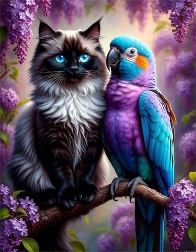 Puzzles 1200 Teile, Puzzle Für Erwachsene,75x50 cm Puzzle Lernspiel Herausforderung Spielzeug 1200 Katze Papagei Blumen Puzzles für Erwachsene von Yoonqun