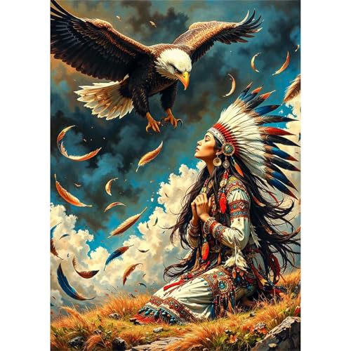 Puzzles 1314 Teile, Puzzle Für Erwachsene,75x50 cm Puzzle Lernspiel Herausforderung Spielzeug 1314 Indischer Adler Puzzles für Erwachsene von Yoonqun