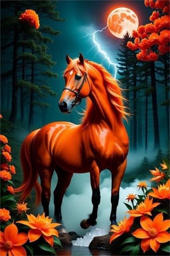 Puzzles 1314 Teile, Puzzle Für Erwachsene,75x50 cm Puzzle Lernspiel Herausforderung Spielzeug 1314 Rötlich braunes Pferd Puzzles für Erwachsene von Yoonqun