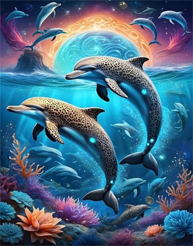 Puzzles 1314 Teile, Puzzle Für Erwachsene,75x50 cm Puzzle Lernspiel Herausforderung Spielzeug 1314 Tierdelfine Puzzles für Erwachsene von Yoonqun